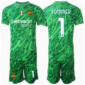Inter Milan Yann Sommer #1 Målvakt Hemmatröja Barn 2024-25 Kortärmad (+ Korta byxor)