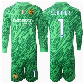 Inter Milan Yann Sommer #1 Målvakt Hemmatröja Barn 2024-25 Långärmad (+ Korta byxor)