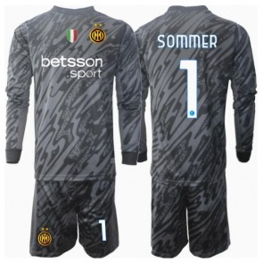 Inter Milan Yann Sommer #1 Målvakt Tredje Tröja Barn 2024-25 Långärmad (+ Korta byxor)