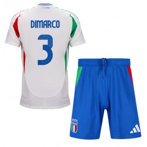 Italien Federico Dimarco #3 Bortatröja Barn EM 2024 Kortärmad (+ Korta byxor)
