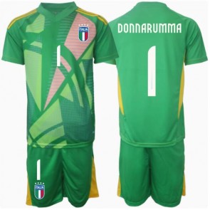Italien Gianluigi Donnarumma #1 Målvakt Bortatröja Barn EM 2024 Kortärmad (+ Korta byxor)