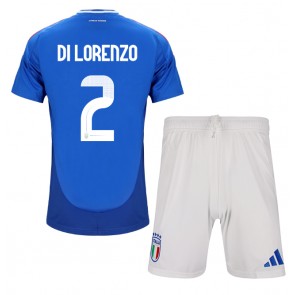 Italien Giovanni Di Lorenzo #2 Hemmatröja Barn EM 2024 Kortärmad (+ Korta byxor)