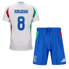 Italien Jorginho Frello #8 Bortatröja Barn EM 2024 Kortärmad (+ Korta byxor)