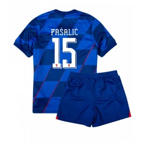 Kroatien Mario Pasalic #15 Bortatröja Barn EM 2024 Kortärmad (+ Korta byxor)