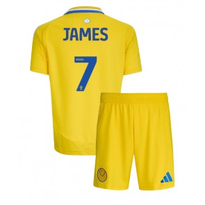 Leeds United Daniel James #7 Bortatröja Barn 2024-25 Kortärmad (+ Korta byxor)