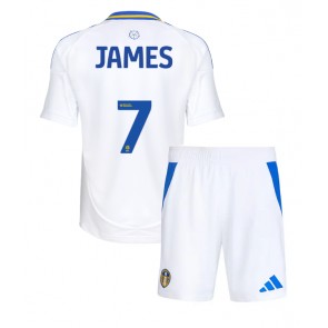 Leeds United Daniel James #7 Hemmatröja Barn 2024-25 Kortärmad (+ Korta byxor)