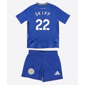Leicester City Oliver Skipp #22 Hemmatröja Barn 2024-25 Kortärmad (+ Korta byxor)