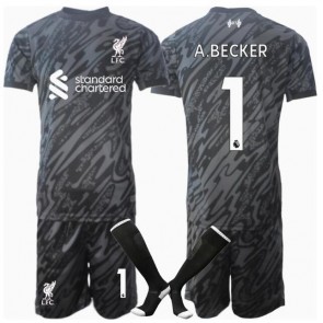 Liverpool Alisson Becker #1 Målvakt Hemmatröja Barn 2024-25 Kortärmad (+ Korta byxor)