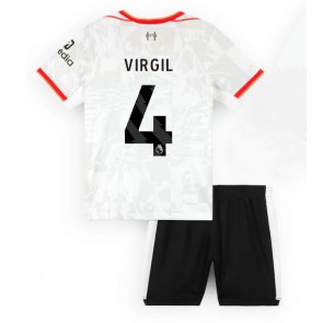 Liverpool Virgil van Dijk #4 Tredje Tröja Barn 2024-25 Kortärmad (+ Korta byxor)