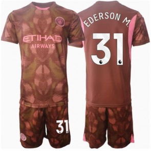 Manchester City Ederson Moraes #31 Målvakt Hemmatröja Barn 2024-25 Kortärmad (+ Korta byxor)