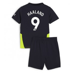 Manchester City Erling Haaland #9 Bortatröja Barn 2024-25 Kortärmad (+ Korta byxor)