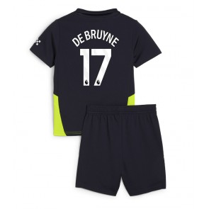 Manchester City Kevin De Bruyne #17 Bortatröja Barn 2024-25 Kortärmad (+ Korta byxor)