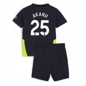 Manchester City Manuel Akanji #25 Bortatröja Barn 2024-25 Kortärmad (+ Korta byxor)