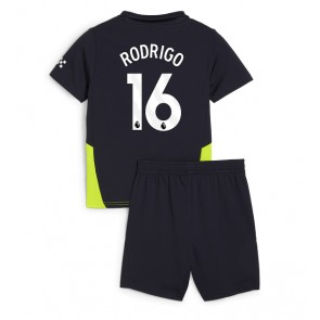 Manchester City Rodri Hernandez #16 Bortatröja Barn 2024-25 Kortärmad (+ Korta byxor)