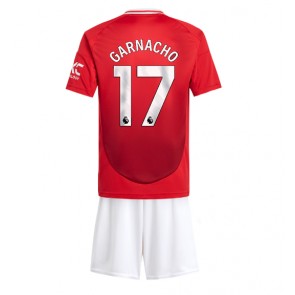 Manchester United Alejandro Garnacho #17 Hemmatröja Barn 2024-25 Kortärmad (+ Korta byxor)