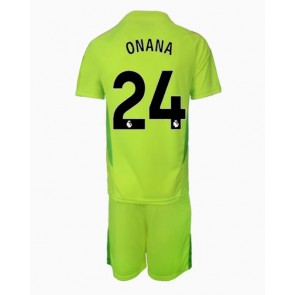 Manchester United Andre Onana #24 Målvakt Bortatröja Barn 2024-25 Kortärmad (+ Korta byxor)