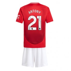 Manchester United Antony #21 Hemmatröja Barn 2024-25 Kortärmad (+ Korta byxor)