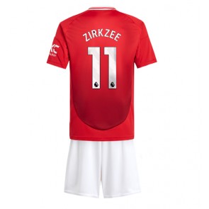 Manchester United Joshua Zirkzee #11 Hemmatröja Barn 2024-25 Kortärmad (+ Korta byxor)