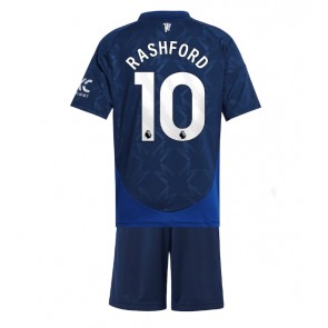 Manchester United Marcus Rashford #10 Bortatröja Barn 2024-25 Kortärmad (+ Korta byxor)