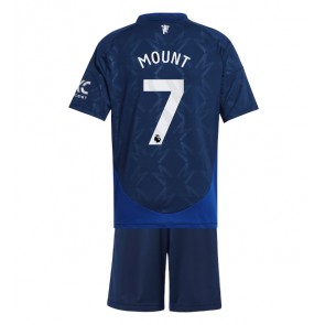 Manchester United Mason Mount #7 Bortatröja Barn 2024-25 Kortärmad (+ Korta byxor)
