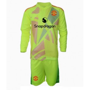 Manchester United Målvakt Bortatröja Barn 2024-25 Långärmad (+ Korta byxor)