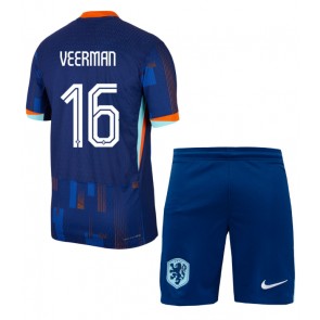 Nederländerna Joey Veerman #16 Bortatröja Barn EM 2024 Kortärmad (+ Korta byxor)