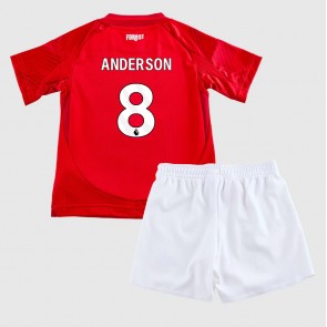 Nottingham Forest Elliot Anderson #8 Hemmatröja Barn 2024-25 Kortärmad (+ Korta byxor)