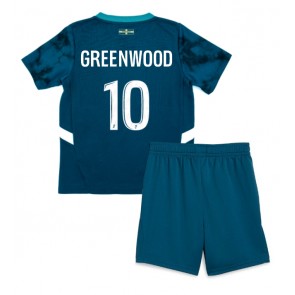 Olympique de Marseille Mason Greenwood #10 Bortatröja Barn 2024-25 Kortärmad (+ Korta byxor)