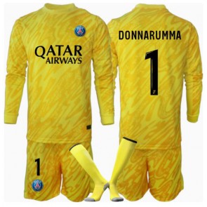 Paris Saint-Germain Gianluigi Donnarumma #1 Målvakt Tredje Tröja Barn 2024-25 Långärmad (+ Korta byxor)