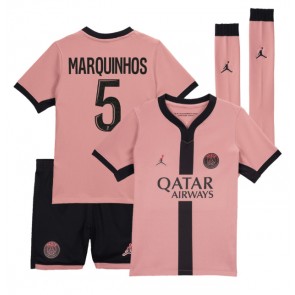 Paris Saint-Germain Marquinhos #5 Tredje Tröja Barn 2024-25 Kortärmad (+ Korta byxor)