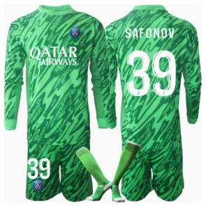 Paris Saint-Germain Matvei Safonov #39 Målvakt Hemmatröja Barn 2024-25 Långärmad (+ Korta byxor)