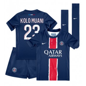 Paris Saint-Germain Randal Kolo Muani #23 Hemmatröja Barn 2024-25 Kortärmad (+ Korta byxor)