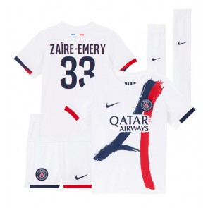 Paris Saint-Germain Warren Zaire-Emery #33 Bortatröja Barn 2024-25 Kortärmad (+ Korta byxor)