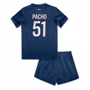 Paris Saint-Germain Willian Pacho #51 Hemmatröja Barn 2024-25 Kortärmad (+ Korta byxor)