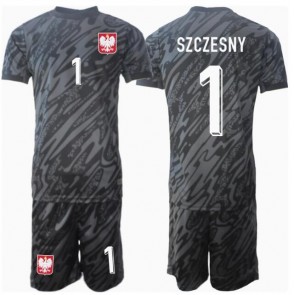 Polen Wojciech Szczesny #1 Målvakt Bortatröja Barn EM 2024 Kortärmad (+ Korta byxor)
