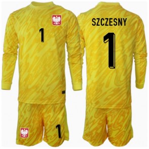 Polen Wojciech Szczesny #1 Målvakt Hemmatröja Barn EM 2024 Långärmad (+ Korta byxor)
