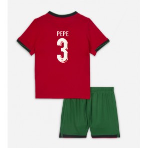 Portugal Pepe #3 Hemmatröja Barn EM 2024 Kortärmad (+ Korta byxor)