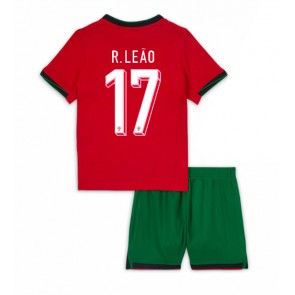 Portugal Rafael Leao #17 Hemmatröja Barn EM 2024 Kortärmad (+ Korta byxor)