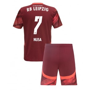 RB Leipzig Antonio Nusa #7 Bortatröja Barn 2024-25 Kortärmad (+ Korta byxor)