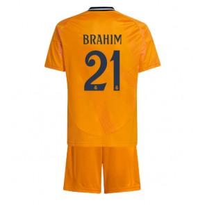 Real Madrid Brahim Diaz #21 Bortatröja Barn 2024-25 Kortärmad (+ Korta byxor)