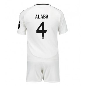 Real Madrid David Alaba #4 Hemmatröja Barn 2024-25 Kortärmad (+ Korta byxor)
