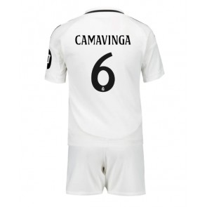 Real Madrid Eduardo Camavinga #6 Hemmatröja Barn 2024-25 Kortärmad (+ Korta byxor)