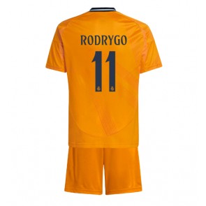 Real Madrid Rodrygo Goes #11 Bortatröja Barn 2024-25 Kortärmad (+ Korta byxor)