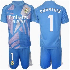 Real Madrid Thibaut Courtois #1 Målvakt Hemmatröja Barn 2024-25 Kortärmad (+ Korta byxor)