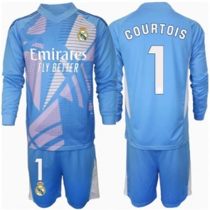Real Madrid Thibaut Courtois #1 Målvakt Hemmatröja Barn 2024-25 Långärmad (+ Korta byxor)