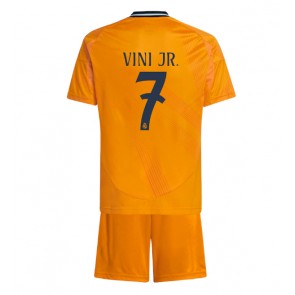 Real Madrid Vinicius Junior #7 Bortatröja Barn 2024-25 Kortärmad (+ Korta byxor)