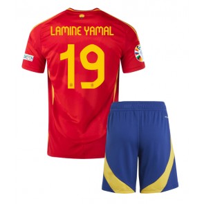 Spanien Lamine Yamal #19 Hemmatröja Barn EM 2024 Kortärmad (+ Korta byxor)