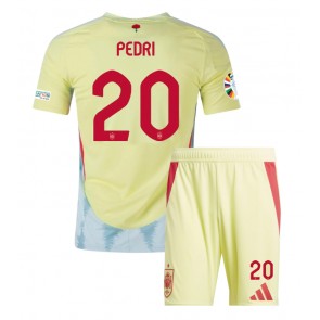 Spanien Pedri Gonzalez #20 Bortatröja Barn EM 2024 Kortärmad (+ Korta byxor)