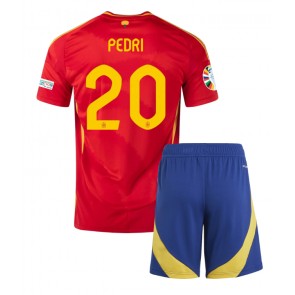 Spanien Pedri Gonzalez #20 Hemmatröja Barn EM 2024 Kortärmad (+ Korta byxor)