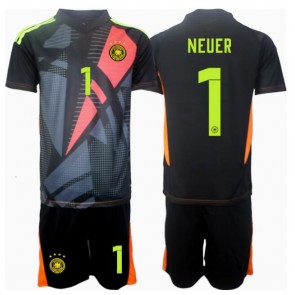 Tyskland Manuel Neuer #1 Målvakt Hemmatröja Barn EM 2024 Kortärmad (+ Korta byxor)